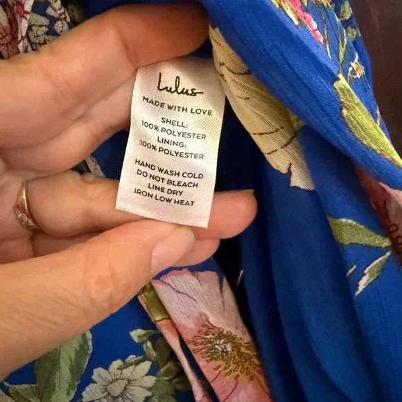 Lulu's Blue Floral Maxi Dress with Pink and Green Accents - Picture 8 of 10